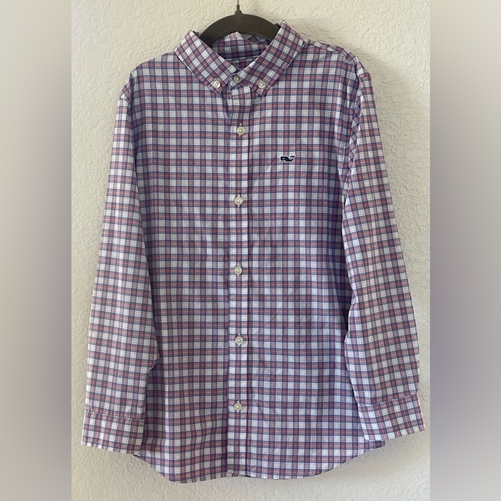 NWOT Vineyard vines Boys Performance Button Up Shirt Size 7